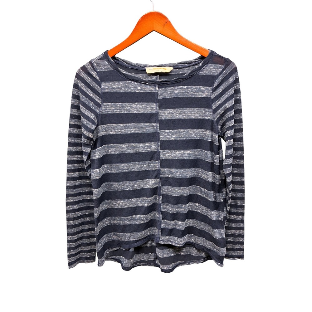Pilcro Striped Long Sleeve Top Women's Size Medium Blue White Crew Neck